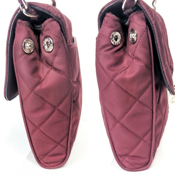 PRADA Impuntu Tessuto Quilted Nylon Chain Crossbody Bag Granato - Picture 5 of 14